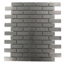 Splashback Tile Stainless Steel Brick Pattern 12 in. x 12 in. x 8 mm Metal Mosaic Floor and Wall Tile