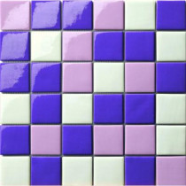 Elementz 12.5 in. x 12.5 in. Capri Viola Mix Glossy Glass Tile-DISCONTINUED