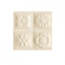 Daltile Fashion Accents Almond 2 in. x 2 in. Ceramic Decorative Boquet Dot Wall Tile