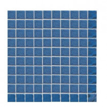 Daltile Sonterra Glass Navy Blue Opalized 12  x 12 x 6mm Glass Sheet Mounted Mosaic Wall Tile (10 sq. ft. / case)-DISCONTINUED