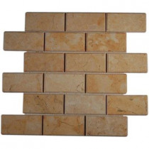 Splashback Tile Jerusalem Gold Beveled 12 in. x 12 in. x 8 mm Natural Stone Floor and Wall Tile