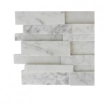 Splashback Tile Dimension 3D Brick White Carrera Stone Tile Sample