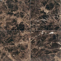 Daltile Natural Stone Collection Emperador Dark 12 in. x 12 in. Polished Marble Floor and Wall Tile (10 sq. ft. / case)