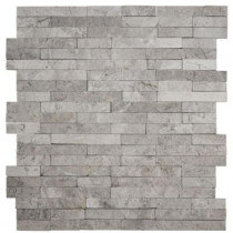 Jeffrey Court Fortress Splitface 12.5 in. x 12.5 in. x 8 mm Marble Mosaic Wall Tile
