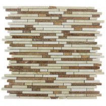 Splashback Tile Windsor 1/4 Random Galil Blend Pattern Marble 12 in. x 12 in. x 8 mm Mosaic Floor and Wall Tile