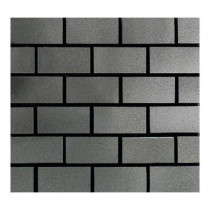 Daltile Urban Metals Stainless 12 in. x 12 in. x 8 mm Composite Brick-Joint Mesh-Mounted Mosaic Wall Tile