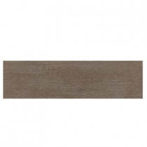 Daltile Identity Oxford Brown Grooved 4 in. x 24 in. Porcelain Bullnose Floor and Wall Tile-DISCONTINUED