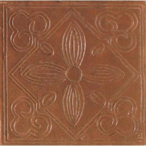 Daltile Saltillo Sealed Antique Red 6 in. x 6 in. Ceramic Floral Decorative Floor and Wall Tile-DISCONTINUED