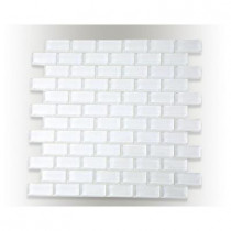 Splashback Tile Contempo Bright White Polished 12 in. x 12 in. x 8 mm Glass Mosaic Floor and Wall Tile