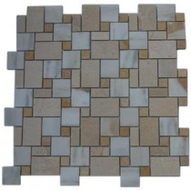 Splashback Tile Parisian Pattern Calcutta Blend 12 in. x 12 in. x 8 mm Marble Floor and Wall Tile