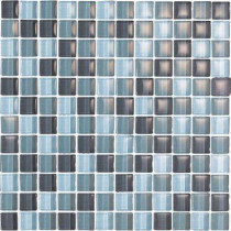 EPOCH Color Blends Gris-1600 Gloss Mosaic Glass Mesh Mounted Tile - 4 in. x 4 in. Tile Sample-DISCONTINUED