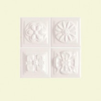 Daltile Fashion Accents White 2 in. x 2 in. Ceramic Boquet Dots Accent Wall Tile