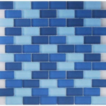 EPOCH Oceanz Indian Mosaic Glass Mesh Mounted Tile - 3 in. x 3 in. Tile Sample