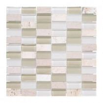 Jeffrey Court Cottage Ridge 12 in. x 12 in. Glass Travertine Mosaic Wall Tile