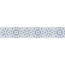 Mosaic Loft Jubilation Cool Border 117.5 in. x 4 in. Glass Wall and Light Residential Floor Mosaic Tile