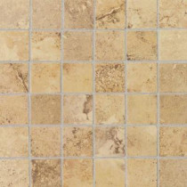 Daltile Pietre Vecchie Golden Sienna 12 in. x 12 in. x 8mm Porcelain Sheet Mounted Mosaic Floor/Wall Tile (14.33 sq. ft. / case)