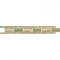 Daltile Stone Decorative Accents Linear Fantasy 1-5/8 in. x 12 in. Travertine with Crackled Glass Accent Wall Tile