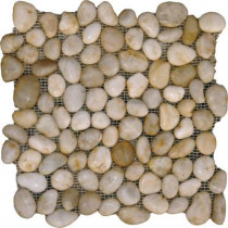 MS International White Pebbles 12 in. x 12 in. x 10 mm Polished Marble Mesh-Mounted Mosaic Tile (10 sq. ft. / case)