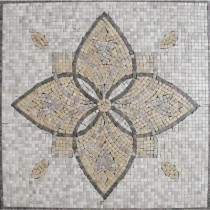 MS International Floral Blend Medallion 24 in. x 24 in. Tumbled Marble Mesh Mounted Mosaic Tile