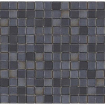 Epoch Architectural Surfaces Metalz Tungsten-1010 Mosiac Recycled Glass Mesh Mounted Floor and Wall Tile - 3 in. x 3 in. Tile Sample