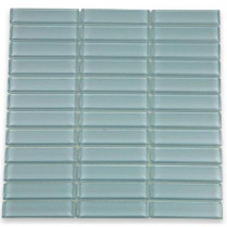 Splashback Tile 12 in. x 12 in. Contempo Blue Gray Polished Glass Tile
