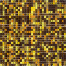 Elementz 12.8 in. x 12.8 in. Venice Amber Mix Glossy Glass Tile-DISCONTINUED