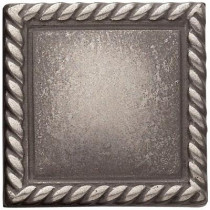 Weybridge 2in. x 2 in. Cast Metal Rope Dot Brushed Nickel Tile (10 pieces / case) - Discontinued