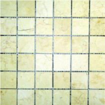 MS International Luxor Gold 12 In. x 12 In. 10 mm Honed Limestone Mesh-Mounted Mosaic Tile