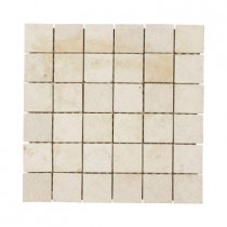Jeffrey Court Giallo Sienna 12 in. x 12 in. x 8 mm Travertine Mosaic Floor/Wall Tile
