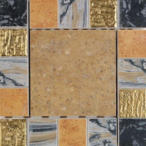 Daltile Terra Antica Oro 6 in. x 6 in. Porcelain Decorative Corner/Insert Accent Floor and Wall Tile