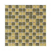 Daltile Glass Reflections Wheat 12 in. x 12 in. x 8mm Glass Mesh-Mounted Mosaic Wall Tile (10 sq. ft. / case)-DISCONTINUED