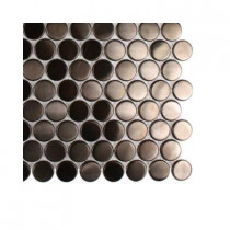 Splashback Tile Metal Rose Penny Round Stainless Steel Tile Sample