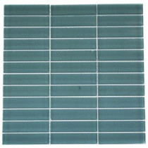 Splashback Tile Contempo Turquoise Polished 12 in. x 12 in. x 8 mm Glass Floor and Wall Tile