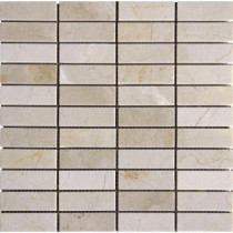 MS International Crema Marfil 12 in. x 12 in. x 10 mm Polished Marble Mesh-Mounted Mosaic Tile (10 sq. ft. / case)