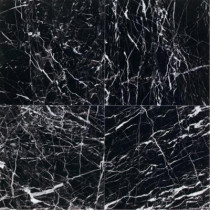Daltile Natural Stone Collection China Black-Polished 12 in. x 12 in. Marble Floor and Wall Tile (10 sq. ft. / case)