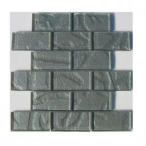 TAFCO PRODUCTS 12 in. x 12 in. x 1/4 in. Thick Metallic Silver Glass Tile