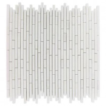Splashback Tile Windsor 1/4 in. x Random White Thassos Pattern Marble 12 in. x 12 in. x 8 mm Mosaic Floor & Wall Tile