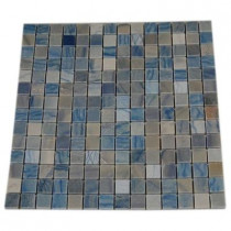 Splashback Tile Blue Macauba 12 in. x 12 in. Marble Floor and Wall Tile-DISCONTINUED