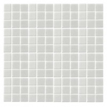 Epoch Architectural Surfaces Monoz M-White-1400 Mosiac Recycled Glass Mesh Mounted Floor and Wall Tile - 3 in. x 3 in. Tile Sample