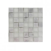Splashback Tile Tetris Carrera Ice 3/4 in. x 3/4 in. Square Glass Tile Sample