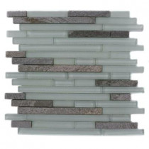 Splashback Tile Temple Pistachio Ice 12 in. x 12 in. Marble And Glass Mosaic Floor and Wall Tile-DISCONTINUED