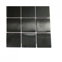 Splashback Tile Metal Nero Square Stainless Steel Floor and Wall Tile - 6 in. x 6 in. Tile Sample-DISCONTINUED