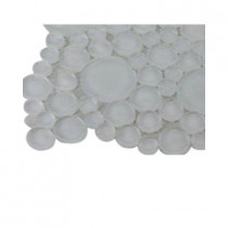 Splashback Tile Contempo Bright White Circles Glass Tile Sample