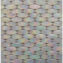 Epoch Architectural Surfaces Alpinez Whistler-1472 Oval Milk Glass Mesh Mounted Floor and Wall Tile - 3 in. x 3 in. Tile Sample