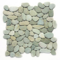 Solistone River Rock Turquoise 12 in. x 12 in. x 12.7 mm Natural Stone Pebble Mosaic Floor and Wall Tile (10 sq. ft./case)