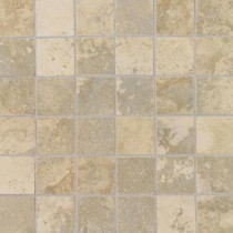 Daltile Pietre Vecchie Champagne 12 in. x 12 in. x 8mm Porcelain Sheet Mounted Mosaic Floor and Wall Tile (14.33 sq. ft. / case)