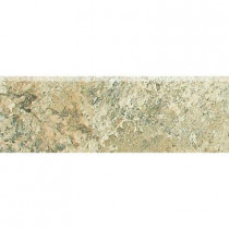 Daltile Folkstone Slate Sandy Beach 3 in. x 12 in. Porcelain Bullnose Floor and Wall Tile-DISCONTINUED