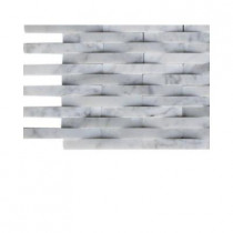 Splashback Tile 3D Reflex White Carrera Stone Tile Sample