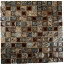 Splashback Tile Roman Selection Charred Chestnut 12 in. x 12 in. x 8 mm Glass Mosaic Floor and Wall Tile