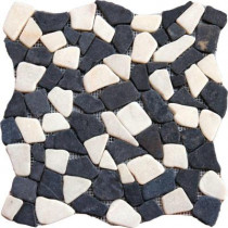 MS International Mixed Flat Pebbles 16 In. x 16 In. Tumbled Marble Floor and Wall Tile (12.46 sq. ft. / case)